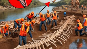 Shocking Discovery: Enormous Dragon Skeleton Unearthed on Indian Riverbank After Devastating Flood