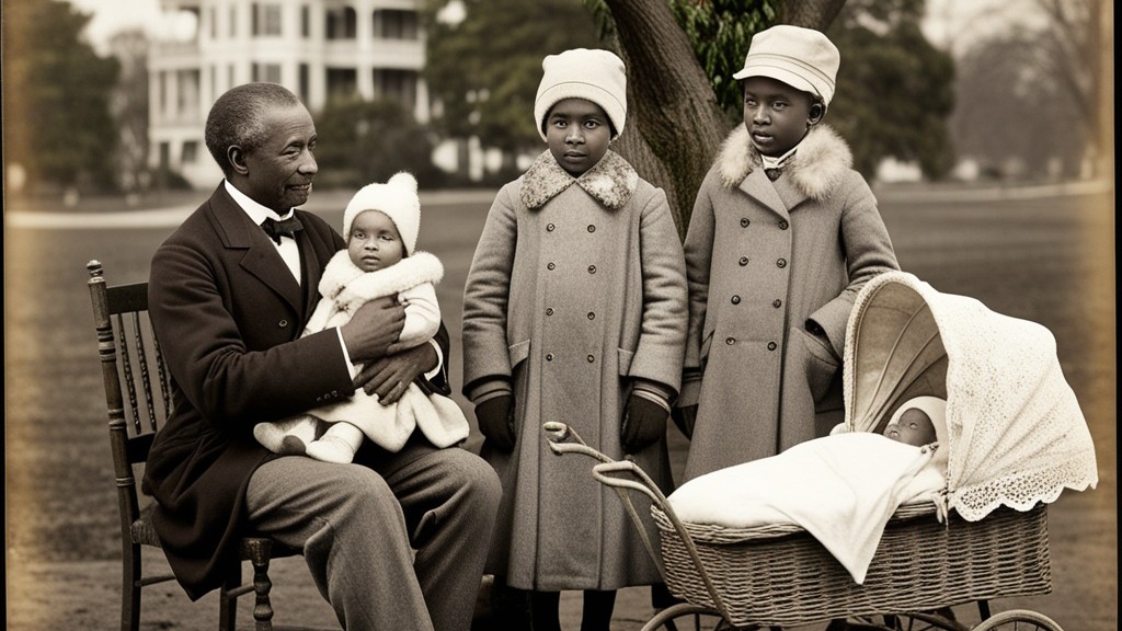 A Father with His Four Daughters, 1904: A Touching Glimpse into Family Life