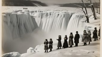 Rare Photo: Niagara Falls Completely Frozen Over in 1911